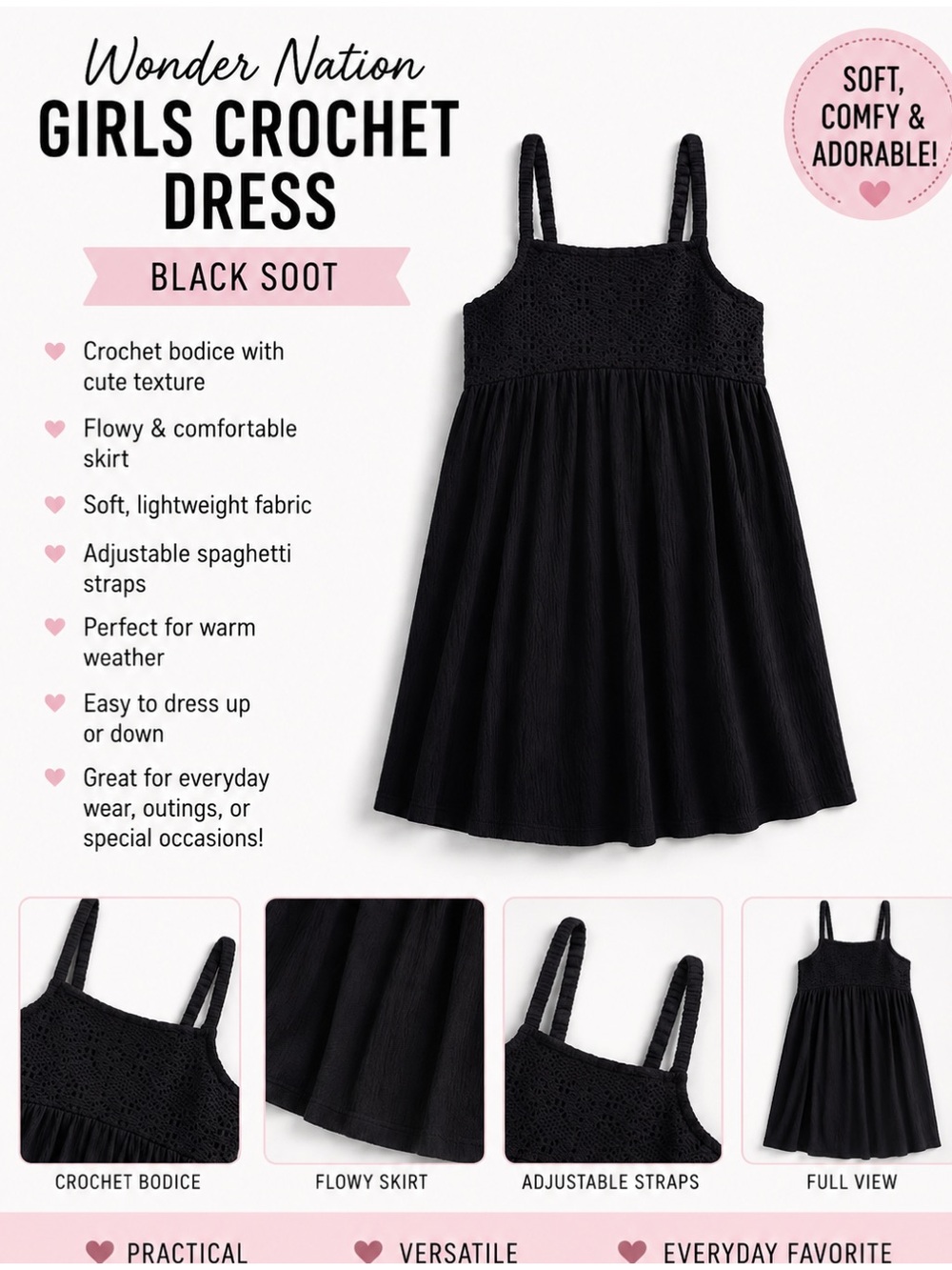 NWT Wonder Nation Girls Crochet Dress